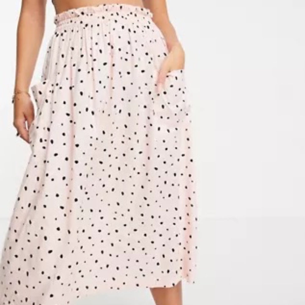 ASOS Elastic Waist Midi Skirt